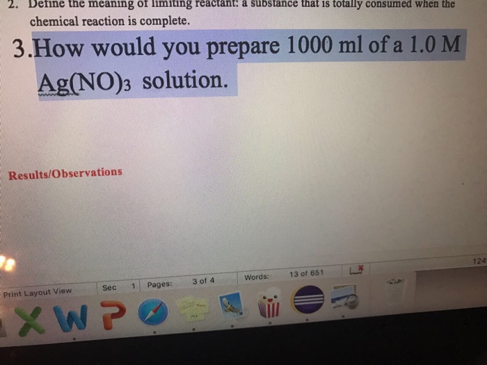 Solved 2 Detine The Meaning Of Limiting Reactant A Chegg