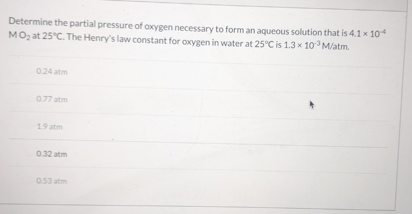 Solved Determine the partial pressure of oxygen necessary to | Chegg.com