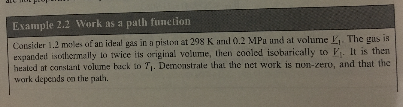 Solved Example 2.2 Work as a path function Consider 1.2 | Chegg.com