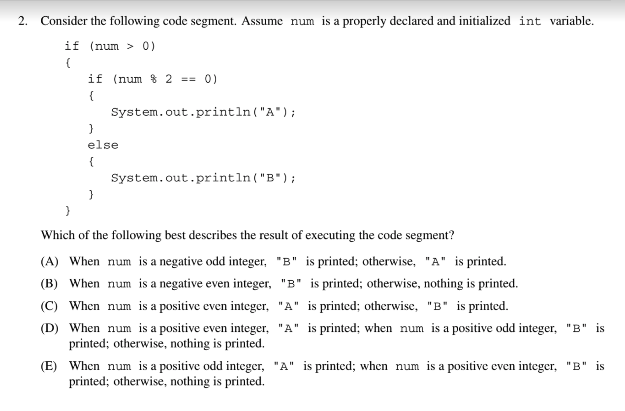 Solved 2 Consider The Following Code Segment Assume Num Is 9938