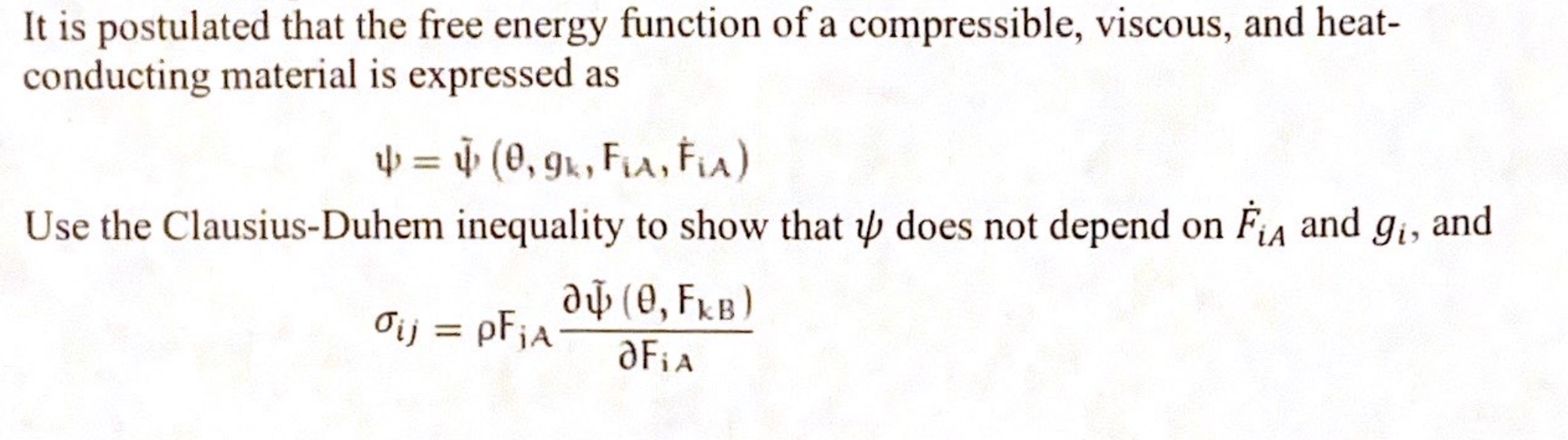 Solved It is postulated that the free energy function of a | Chegg.com
