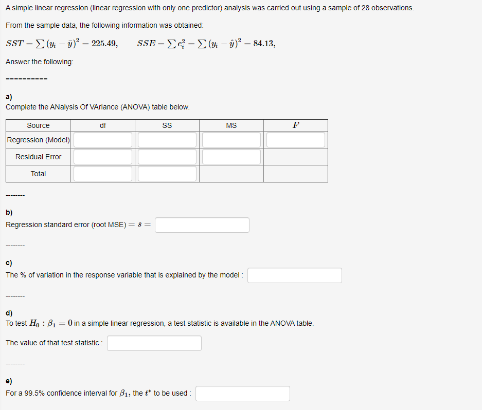 linear regression problem solving