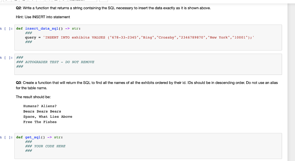 Solved Q2: Write a function that returns a string containing | Chegg.com