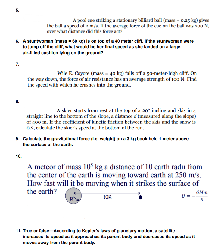 Solved 5. A pool cue striking a stationary billiard ball