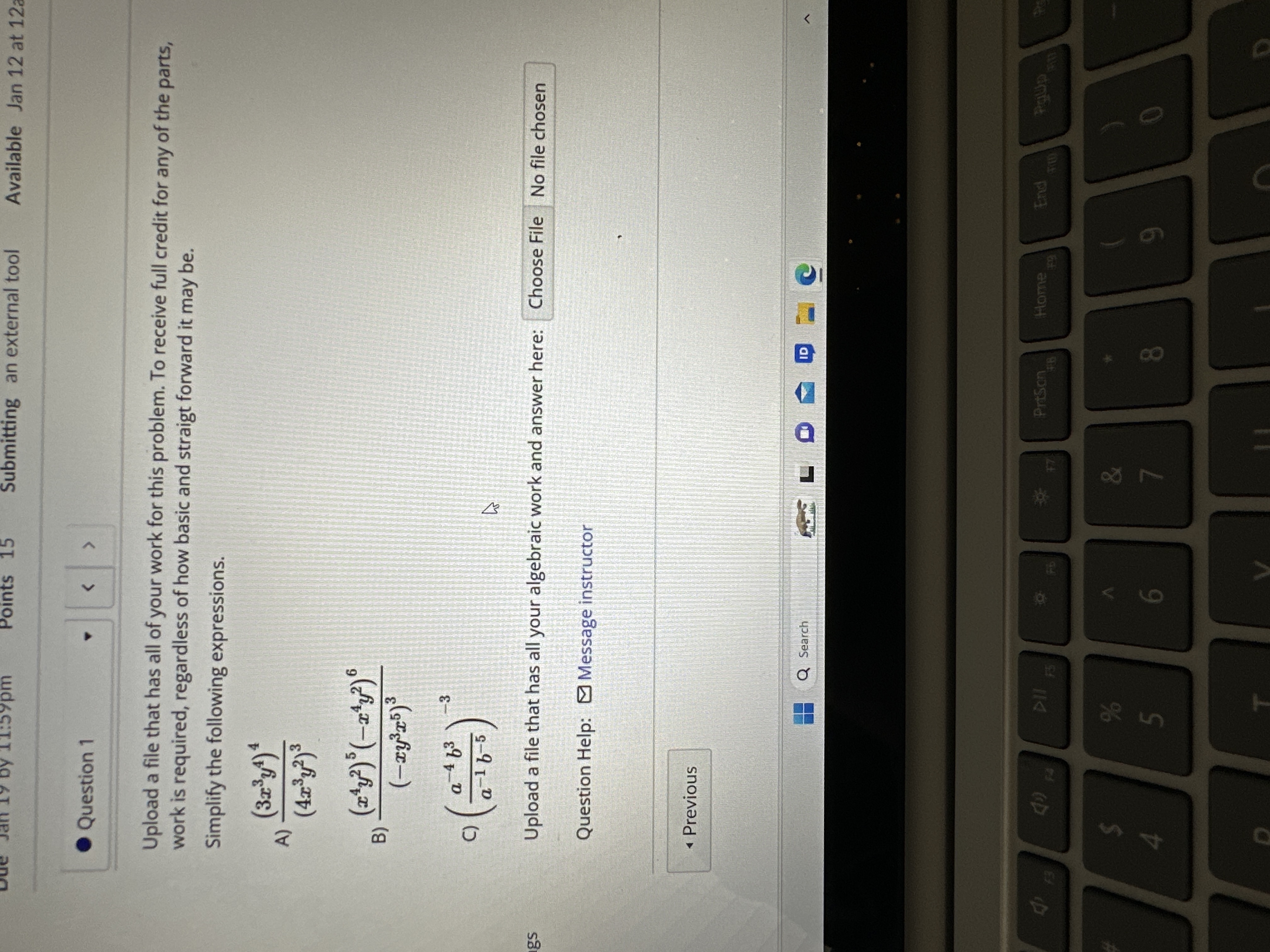 Solved Upload a file that has all of your work for this | Chegg.com
