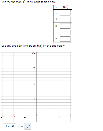Solved Use the function 4* to fill in the table below. f(x) | Chegg.com