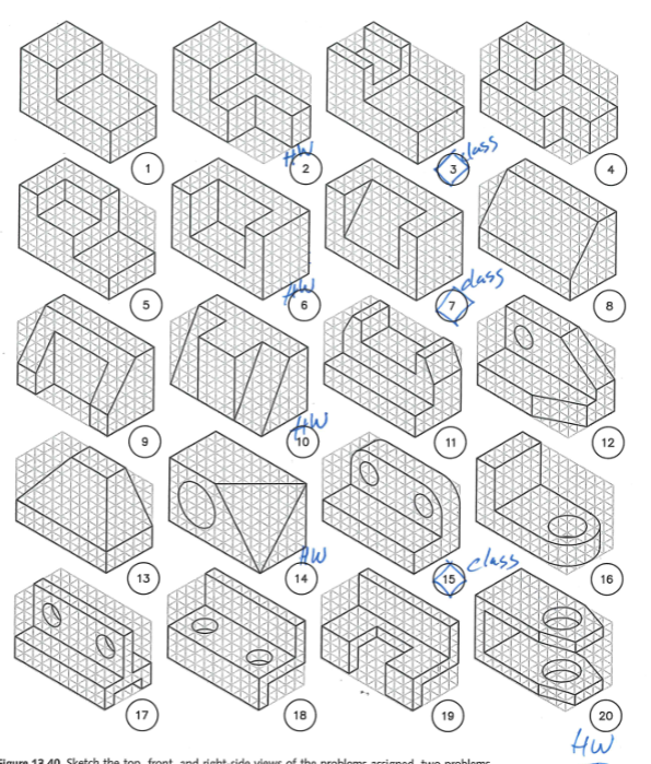 Solved sketch the top, front, and right-side view of | Chegg.com