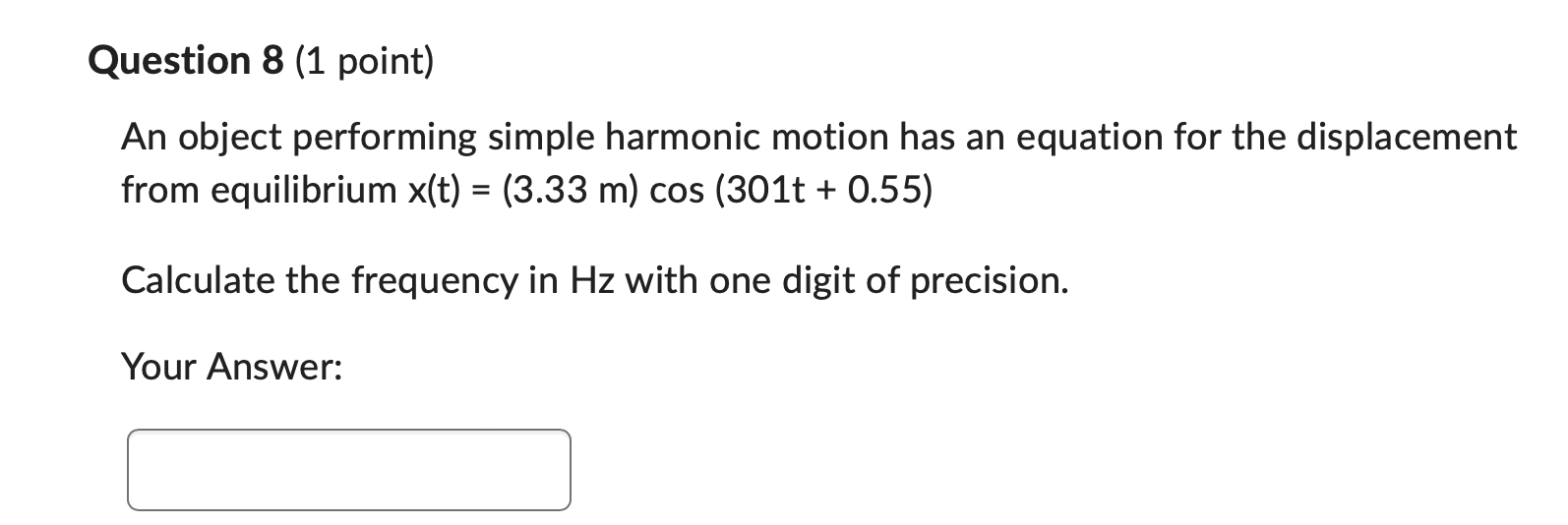 Solved An object performing simple harmonic motion has an | Chegg.com