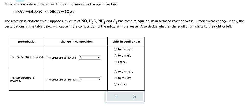 Solved Nitrogen monoxide and water react to form ammonia and | Chegg.com