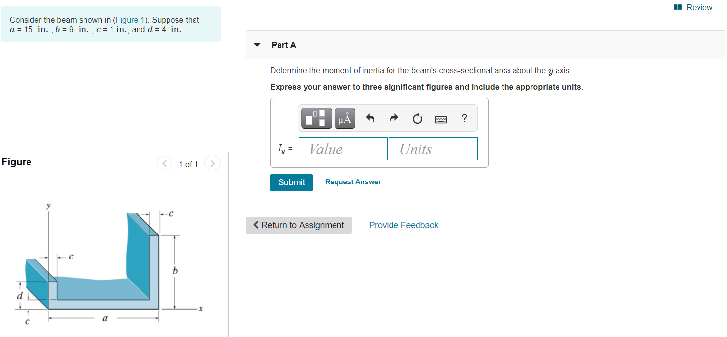 Solved A Review Consider the beam shown in (Figure 1). | Chegg.com