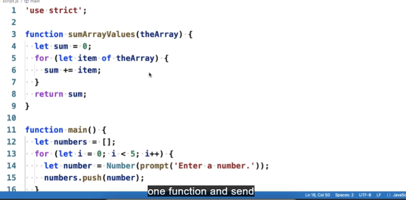 Solved JavaScript done on visual studio code Make variable | Chegg.com