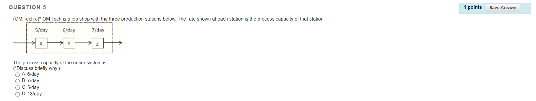 Solved QUESTION 5 1 points Save Answer (OM Tech c)* OM Tech | Chegg.com