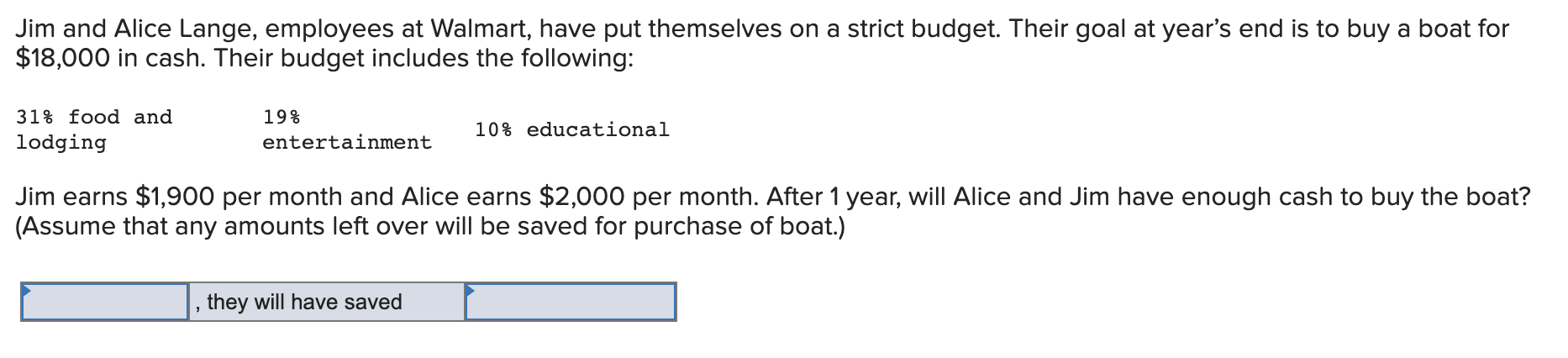 Solved Jim and Alice Lange, employees at Walmart, have put | Chegg.com