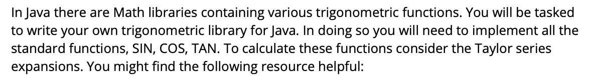 In Java there are Math libraries containing various | Chegg.com