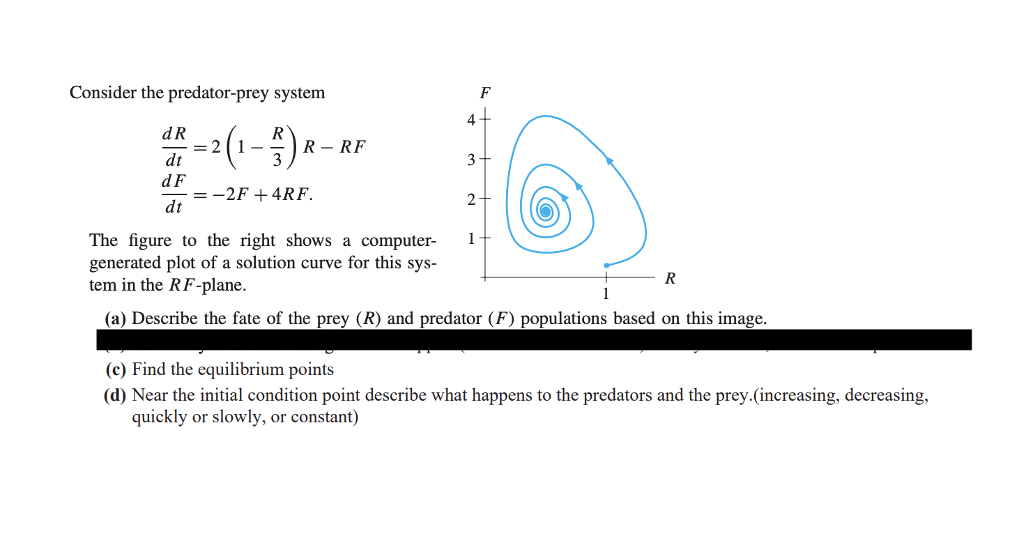 Solved Consider The Predator-prey System F 4. 3 DR R = 2 1- | Chegg.com