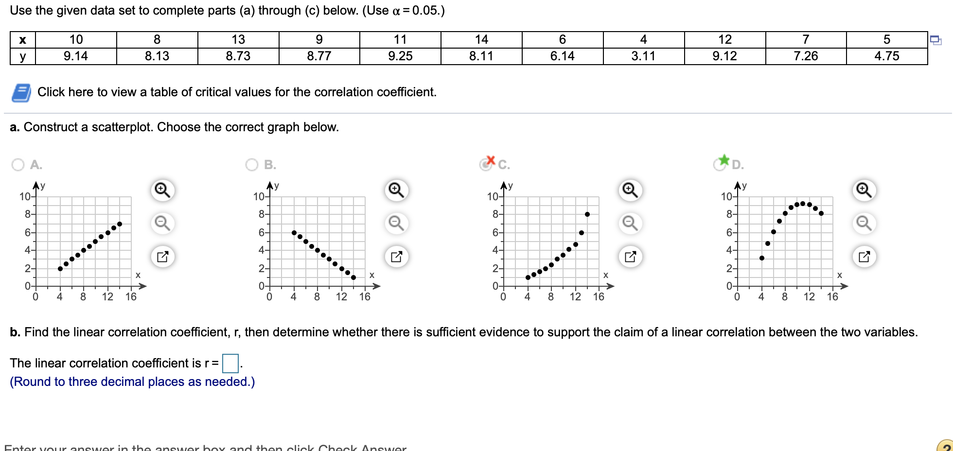 Solved Use the given data set to complete parts (a) through | Chegg.com