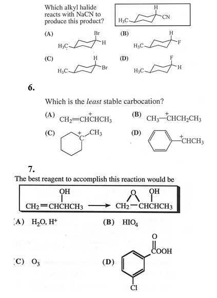 Solved H HEC (B) H Which alkyl halide reacts with NaCN to | Chegg.com