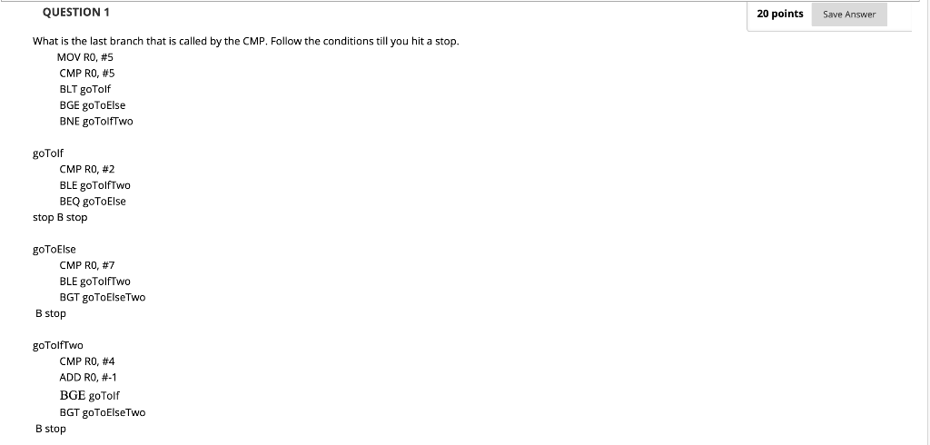 Solved QUESTION 1 20 points Save Answer What is the last | Chegg.com
