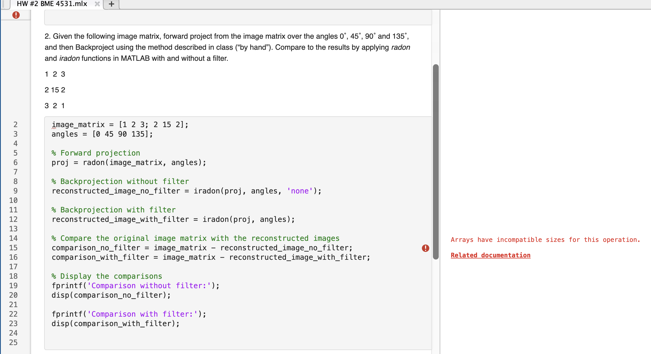 Solved MI HW 2 ﻿Q2 ﻿2. ﻿Given the following image matrix, | Chegg.com