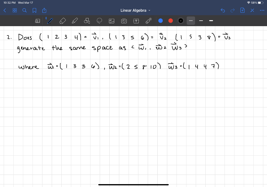 Solved 10 32 Pm Wed Mar 17 58 111 Linear Algebra 0 T Chegg Com