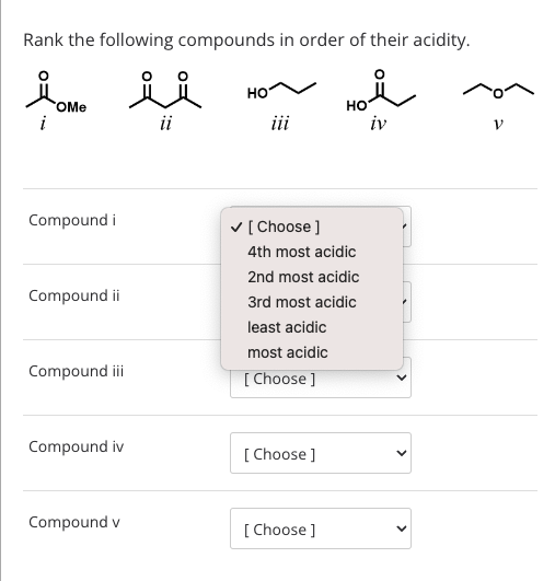 Solved Rank the following compounds in order of their | Chegg.com