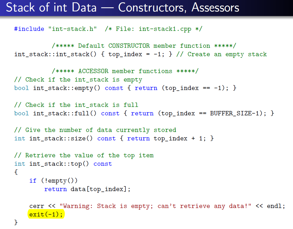 Solved Stack of int Data — stack.h #include /* File: | Chegg.com