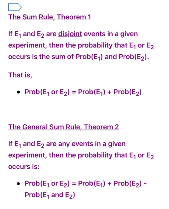 Solved Two events are said to be disjoint (or mutually | Chegg.com