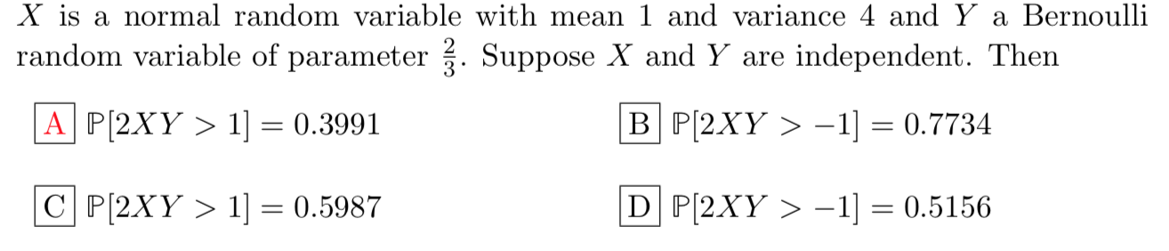 Solved X is a normal random variable with mean 1 and | Chegg.com