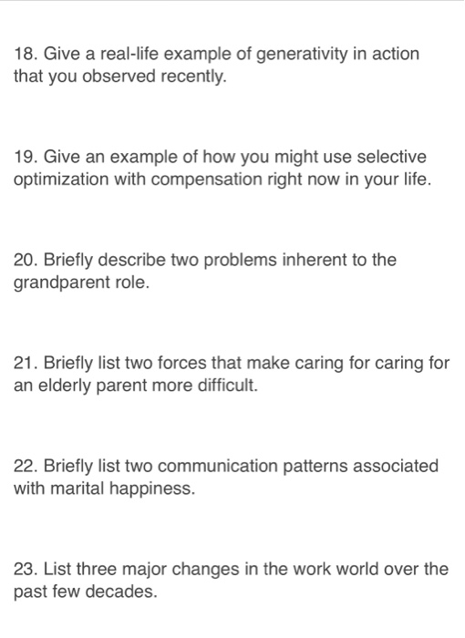 Solved 18. Give A Real-life Example Of Generativity In | Chegg.com