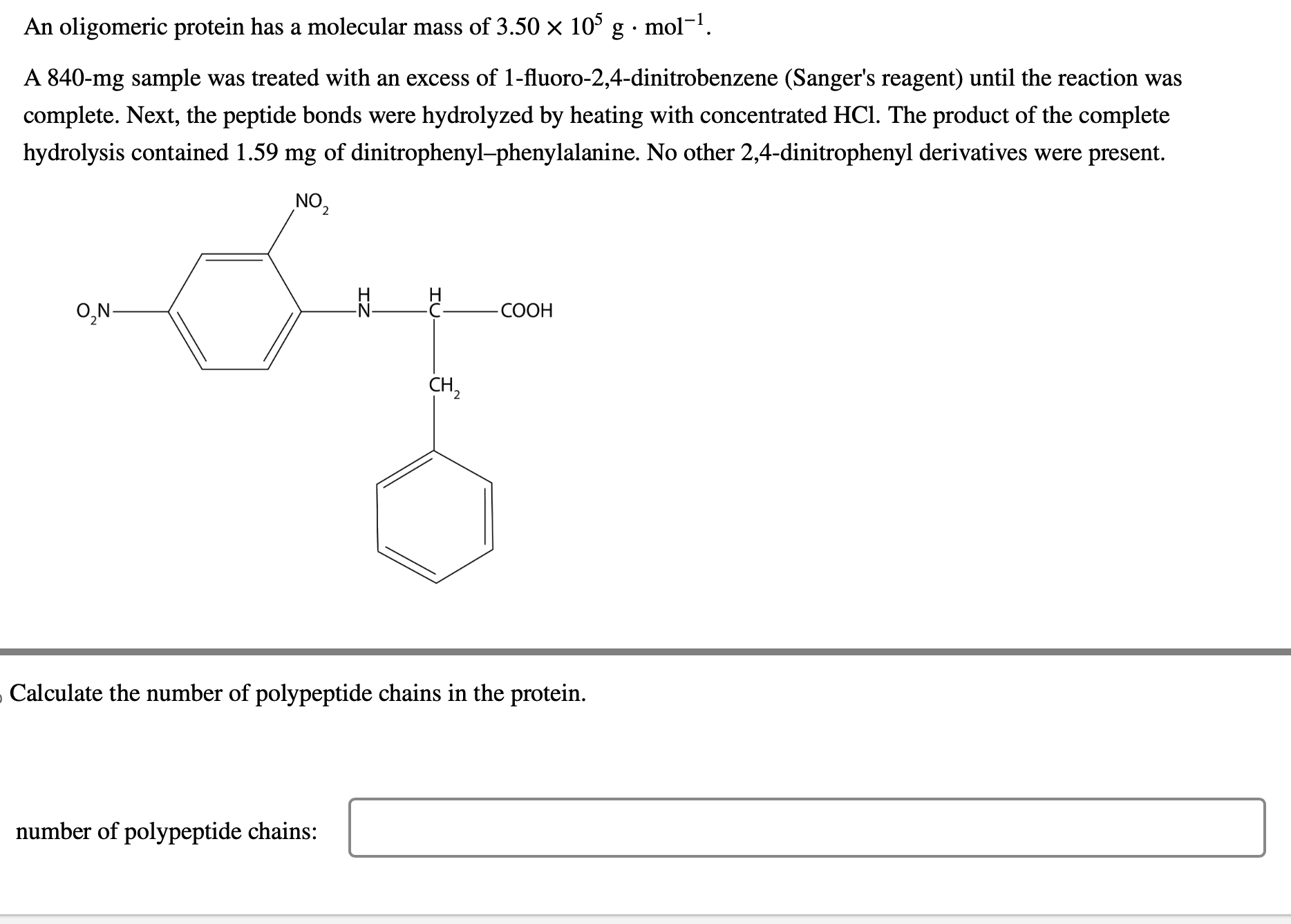 Solved Calculate the number of polypeptide chains in the