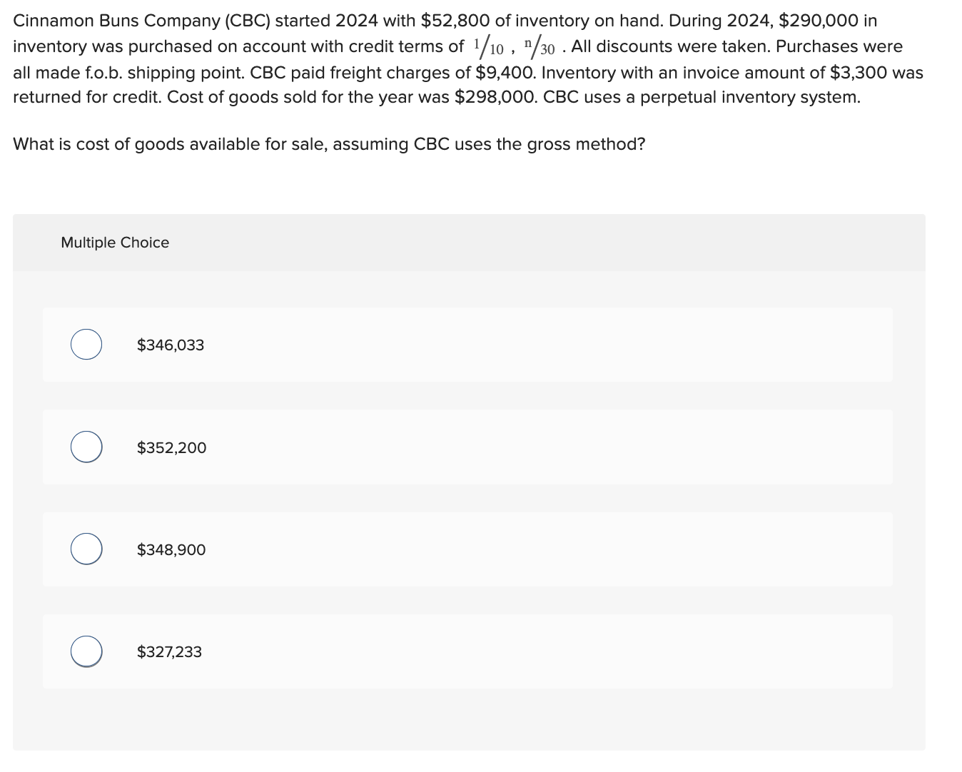 Solved Cinnamon Buns Company CBC Started 2024 With 52 800 Chegg Com   PhpDIvFEC