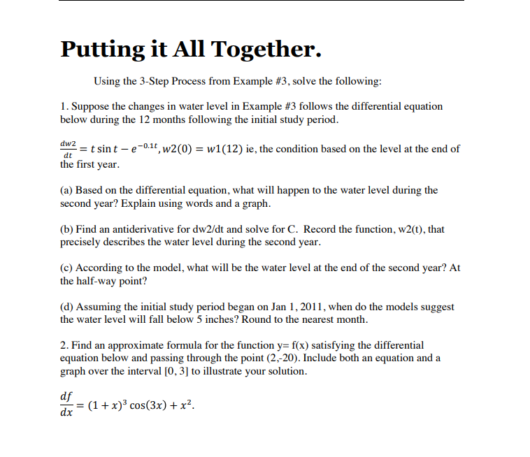 Putting it All Together. Using the 3-Step Process | Chegg.com