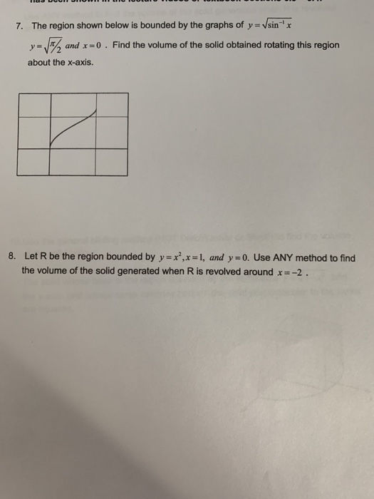 Solved 7. The region shown below is bounded by the graphs of | Chegg.com