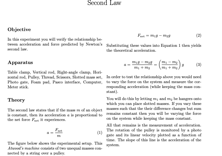 Solved Newtons Second Law Pre Lab Questions 2 According 2014