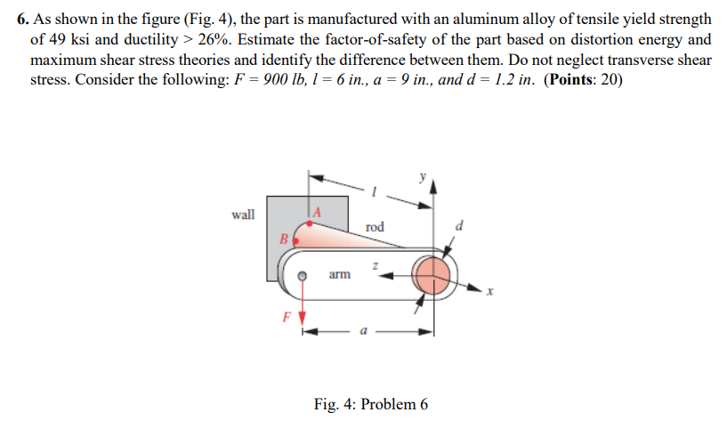 [Solved] 6. As shown in the figure (Fig. 4), the part is