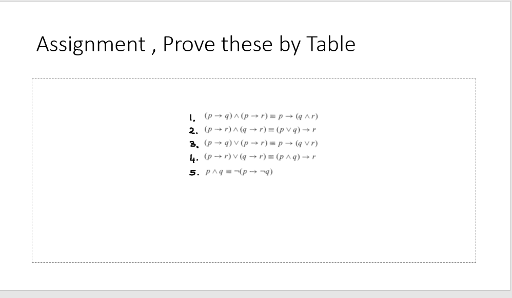 Solved Solve problems 1 to 4 using table method to prove | Chegg.com