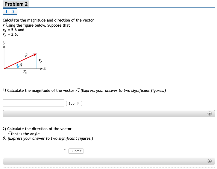 Solved Problem 2 1 2 Calculate The Magnitude And Direction | Chegg.com