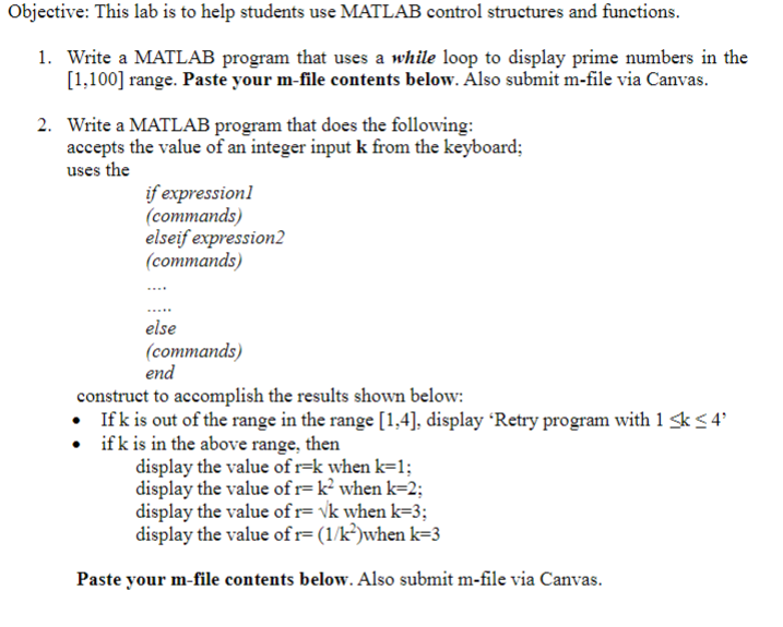 Solved ective: This lab is to help students use MATLAB | Chegg.com