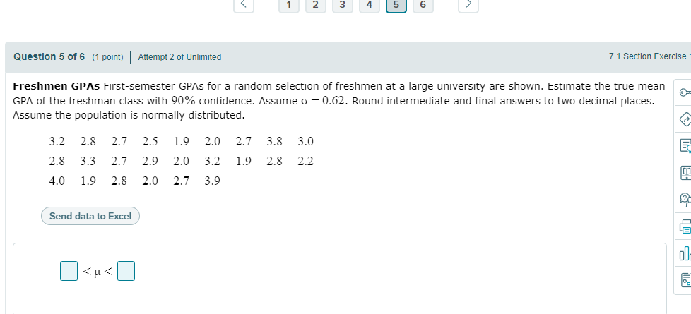 Solved Question 5 of 6 (1 point) Attempt 2 of Unlimited 7.1 | Chegg.com