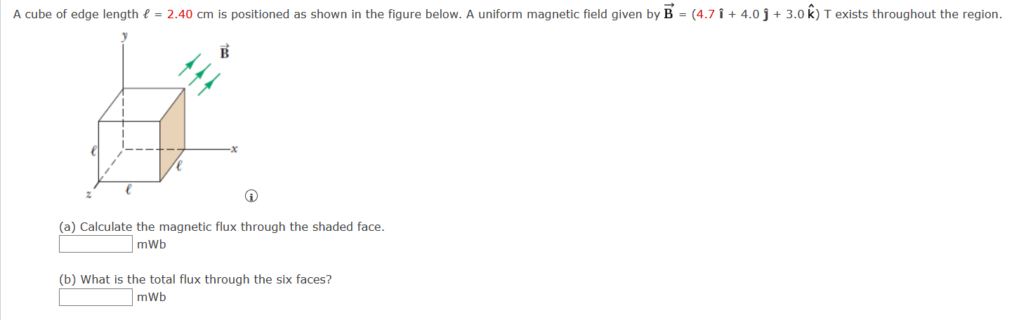 Solved A Cube Of Edge Length F = 2.40 Cm Is Positioned As | Chegg.com