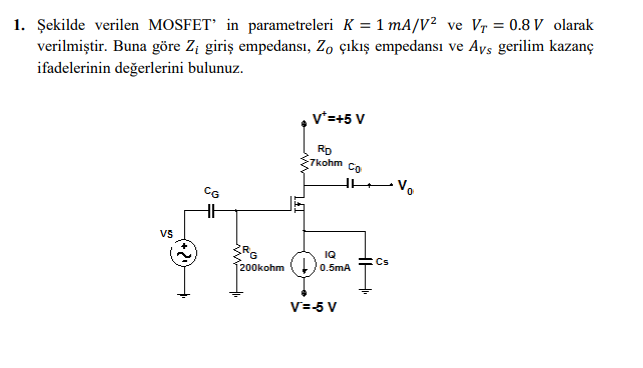 Solved The parameters of the MOSFET given in the figure are | Chegg.com