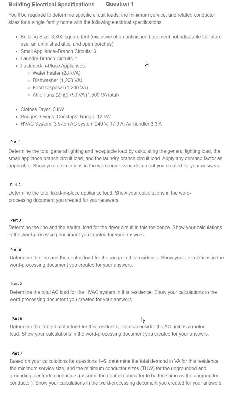 My answers are as follows Part 1 General lighting