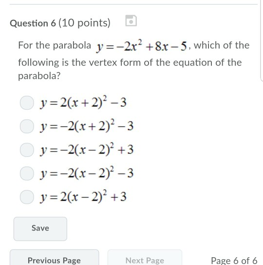 solved-question-6-10-points-for-the-parabola-y-2x2-8x-chegg