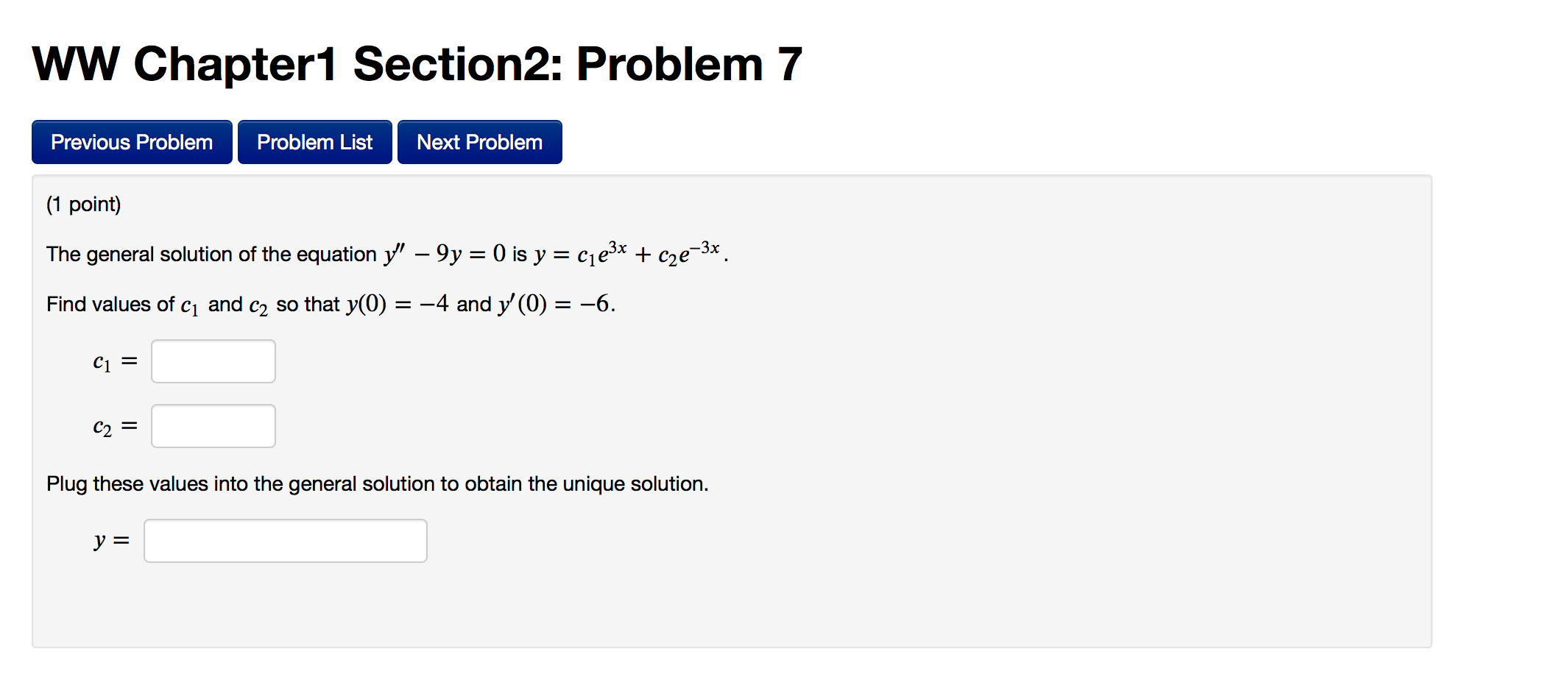 Solved WW Chapter1 Section2: Problem 7 Previous Problem | Chegg.com