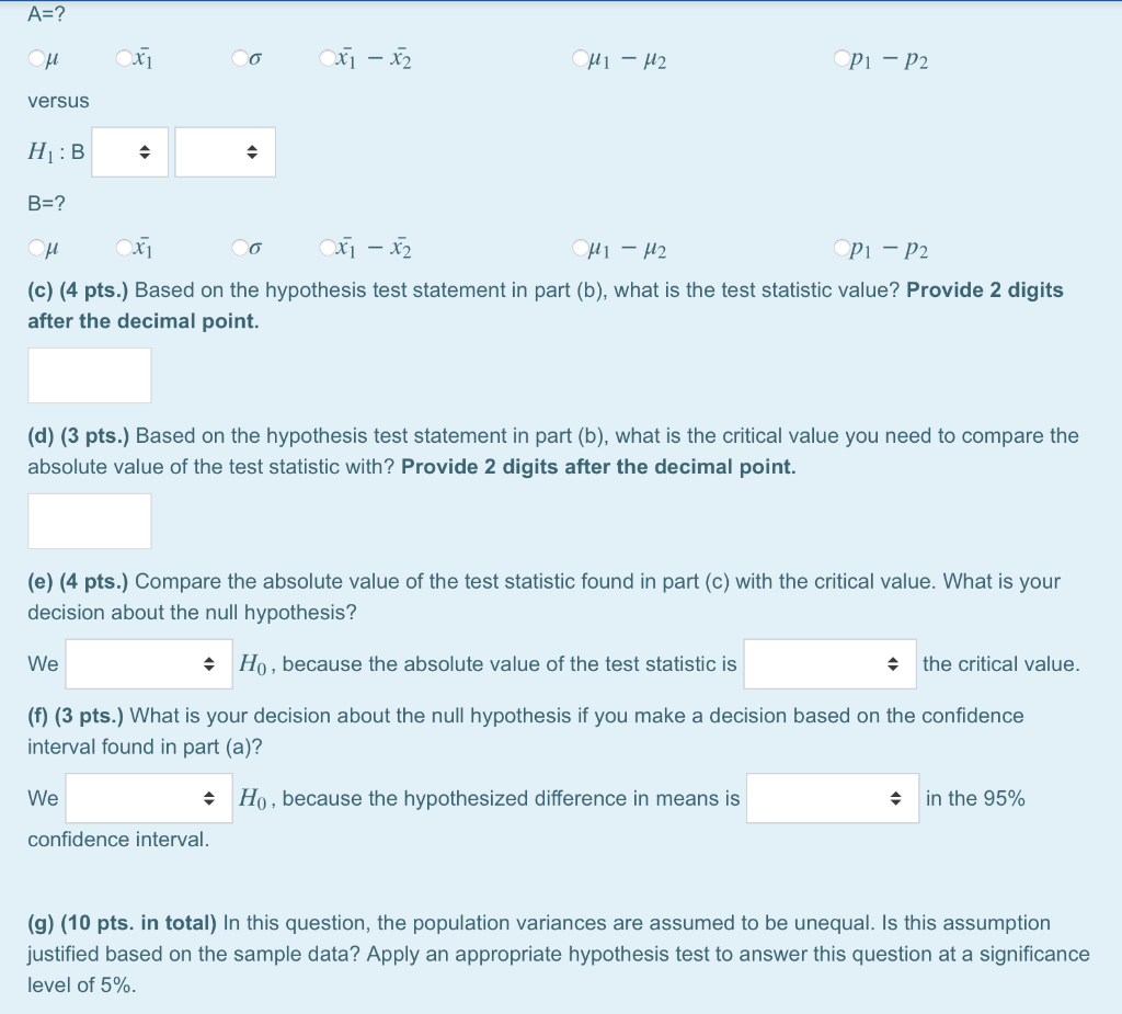 Solved A study is conducted to estimate the difference in | Chegg.com