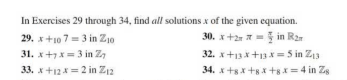 Solved In Exercises 29 through 34, find all solutions x of | Chegg.com