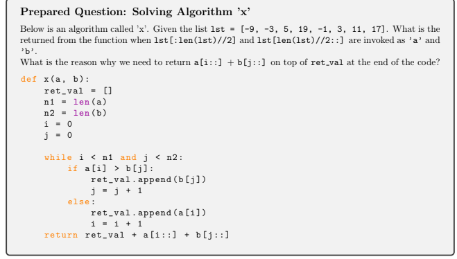 Solved Prepared Question: Solving Algorithm 'x' Below is an | Chegg.com image.