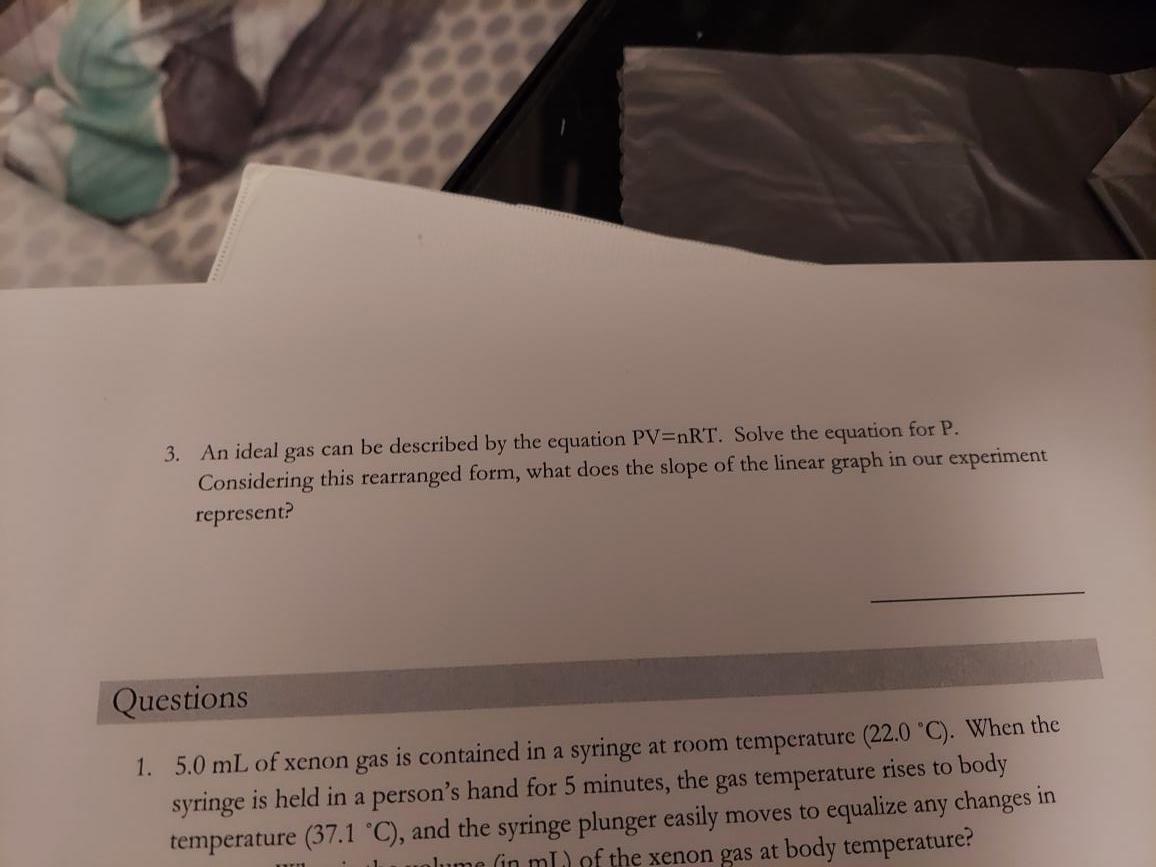 Solved Name: Lab Section: 1 2 3 4 5 6 7 8 Report: Gas | Chegg.com