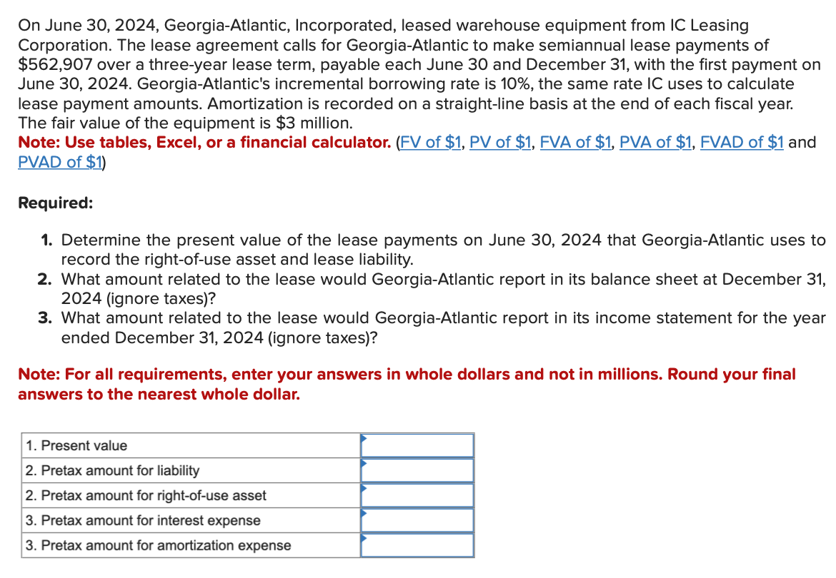 Solved On June 30, 2024, Incorporated,