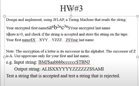 Design and implement, using JFLAP, a Turing Machine | Chegg.com